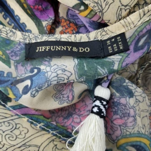 Jiffunny Do Womens A Line Dress Beige Floral Midi - Picture 7 of 12